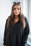 Bluza ocieplana z rozcięciami na bokach grafitowa  