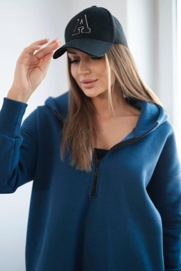 Bluza ocieplana z rozcięciami na bokach jeansowa  