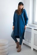 Bluza ocieplana z rozcięciami na bokach jeansowa  