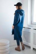 Bluza ocieplana z rozcięciami na bokach jeansowa  