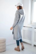 Bluza ocieplana z rozcięciami na bokach szara  
