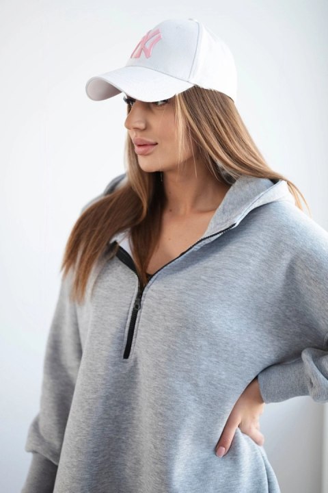 Bluza ocieplana z rozcięciami na bokach szara Bluza ocieplana z rozcięciami na bokach szara