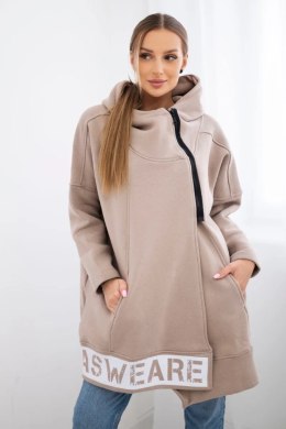 Bluza ocieplana z suwakiem beżowa  