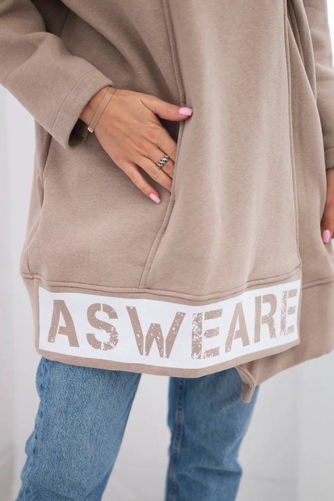 Bluza ocieplana z suwakiem beżowa Bluza ocieplana z suwakiem beżowa