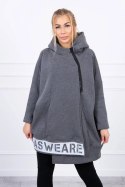 Bluza ocieplana z suwakiem grafitowa  