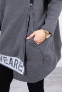 Bluza ocieplana z suwakiem grafitowa  