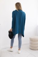 Bluza oversize z asymetrycznymi bokami morski  