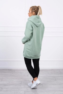 Bluza z kapturem z naszywkami ciemno miętowa  