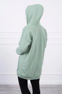 Bluza z kapturem z naszywkami ciemno miętowa  