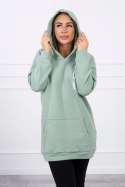 Bluza z kapturem z naszywkami ciemno miętowa  