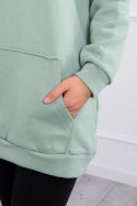 Bluza z kapturem z naszywkami ciemno miętowa  