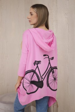 Bluza z nadrukiem roweru jasno różowa  