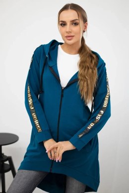 Bluza z suwakiem z tyłu morska  