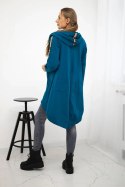 Bluza z suwakiem z tyłu morska  