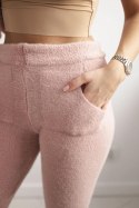 Komplet swetrowy alpaka dwuczęściowy ciemny pudrowy róż  