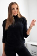 Komplet swetrowy alpaka dwuczęściowy czarny  