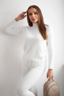 Komplet swetrowy alpaka dwuczęściowy ecru  