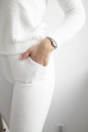 Komplet swetrowy alpaka dwuczęściowy ecru  