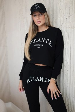 Komplet z nadrukiem Atlanta czarny  