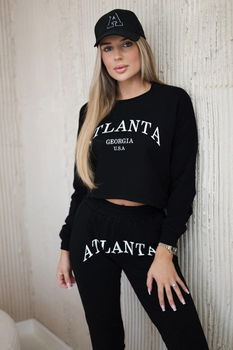 Komplet z nadrukiem Atlanta czarny  