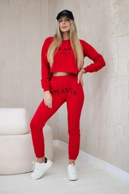 Komplet z nadrukiem Atlanta czerwony  