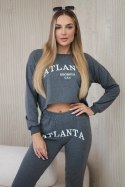Komplet z nadrukiem Atlanta grafitowy  