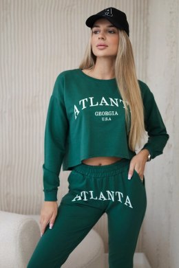 Komplet z nadrukiem Atlanta zielony  