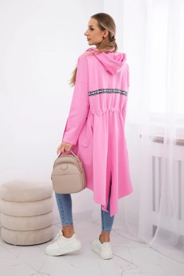 Bluza Narzutka z dłuższym tyłem jasno różowy  
