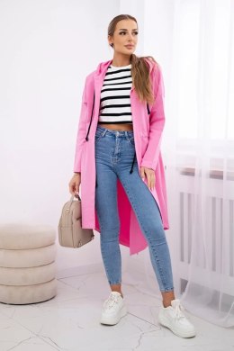 Bluza Narzutka z dłuższym tyłem jasno różowy  