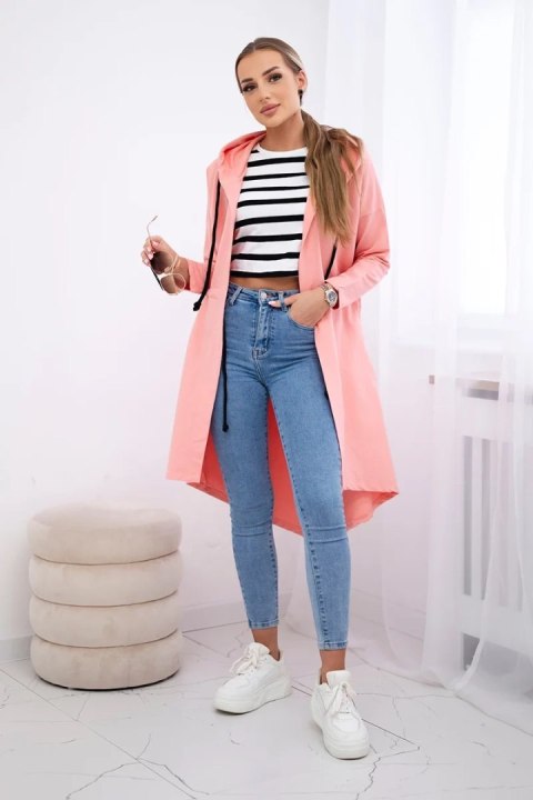 Bluza Narzutka z dłuższym tyłem morelowa Bluza Narzutka z dłuższym tyłem morelowa