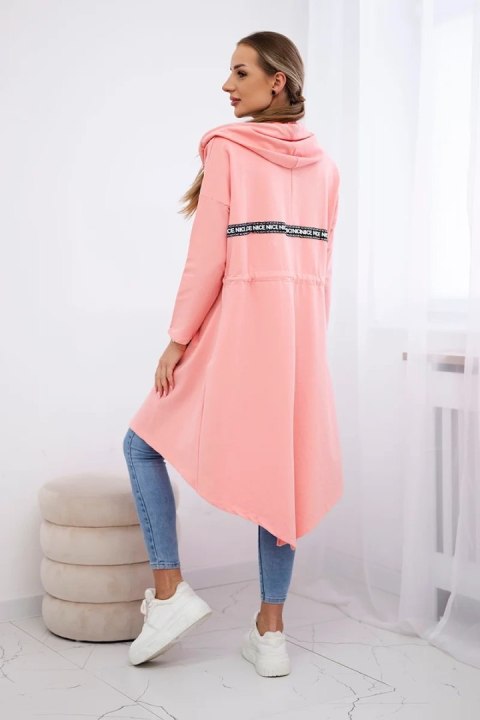 Bluza Narzutka z dłuższym tyłem morelowa Bluza Narzutka z dłuższym tyłem morelowa