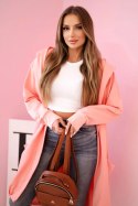 Bluza Narzutka z kapturem oversize morelowa  