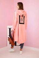 Bluza Narzutka z kapturem oversize morelowa  