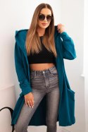 Bluza Narzutka z kapturem oversize morska  