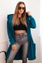 Bluza Narzutka z kapturem oversize morska  
