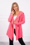 Bluza Narzutka z luźnym kapturem różowy neon  
