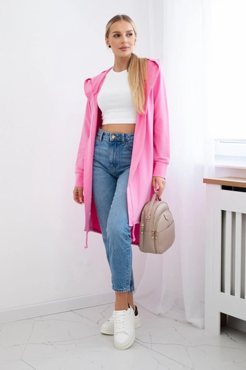 Bluza Narzutka z nadrukiem jasno różowa Bluza Narzutka z nadrukiem jasno różowa