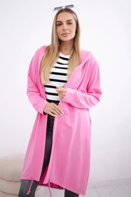 Bluza Narzutka z nadrukiem oversize jasno różowa  