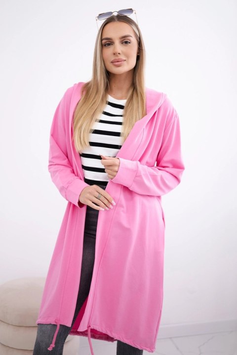 Bluza Narzutka z nadrukiem oversize jasno różowa Bluza Narzutka z nadrukiem oversize jasno różowa