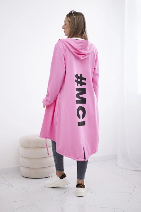 Bluza Narzutka z nadrukiem oversize jasno różowa Bluza Narzutka z nadrukiem oversize jasno różowa