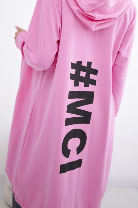 Bluza Narzutka z nadrukiem oversize jasno różowa Bluza Narzutka z nadrukiem oversize jasno różowa