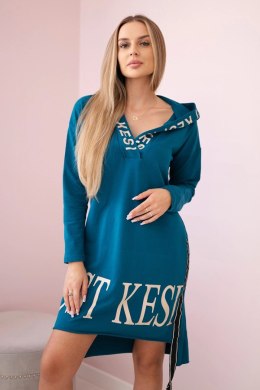 Sukienka z kapturem i nadrukiem morska  