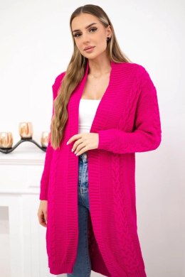 Sweter Kardigan splot warkocz fuksja  
