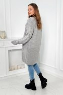 Sweter Kardigan splot warkocz szary  