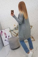 Sweter Kardigan splot warkocz szary  