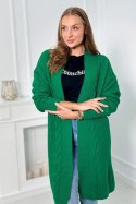 Sweter Kardigan splot warkocz zielony  