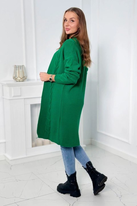Sweter Kardigan splot warkocz zielony Sweter Kardigan splot warkocz zielony