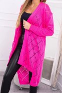 Sweter z geometrycznym wzorem różowy  