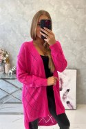 Sweter z geometrycznym wzorem różowy  