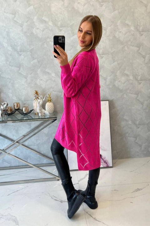 Sweter z geometrycznym wzorem różowy Sweter z geometrycznym wzorem różowy